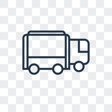 Saydam arka plan üzerinde kamyon logo tasarımı izole kamyon vektör simgesi