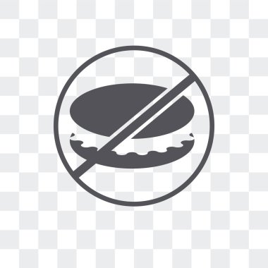 Forbidden burguer vector icon isolated on transparent background