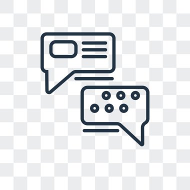 Saydam arka plan üzerinde sohbet logo tasarımı izole sohbet vektör simgesi