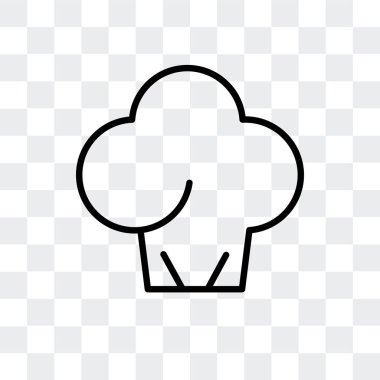 Saydam arka plan üzerinde Chef şapka logo tasarımı izole chef şapka vektör simgesi