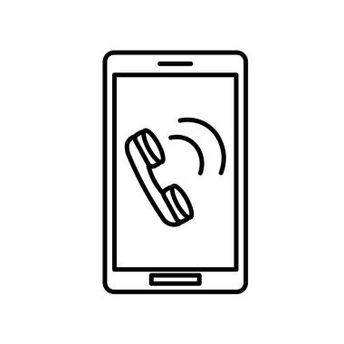 Beyaz arka plan üzerinde Smartphone izole Smartphone simge vektör 