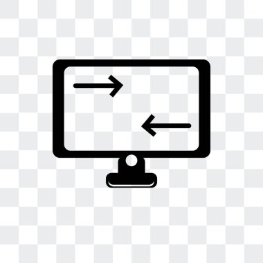 Saydam arka plan üzerinde M izole monitör ekran vektör simgesi