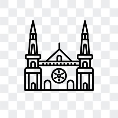 Saydam arka plan üzerinde Chartres Katedrali logo tasarımı izole Chartres Katedrali vektör simgesi