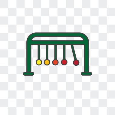 Saydam arka plan üzerinde N izole Newton beşik vektör simgesi