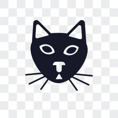Saydam arka plan üzerinde kedi logo des izole kedi vektör simgesi