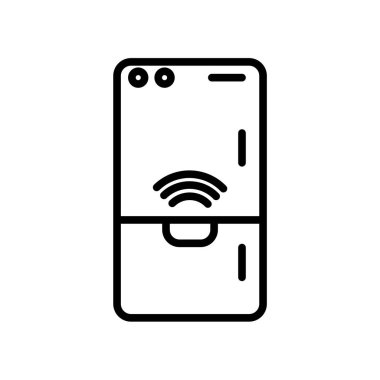 Beyaz arka plan üzerinde buzdolabı işareti izole buzdolabı simge vektör