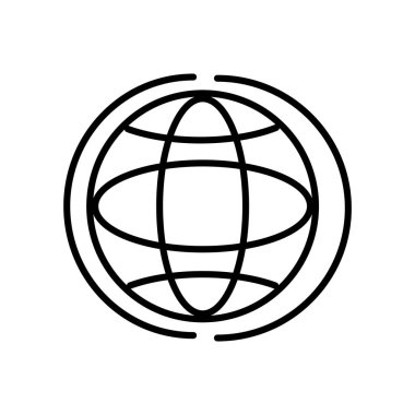 Beyaz arka plan, küre işareti, lin izole küre simge vektör