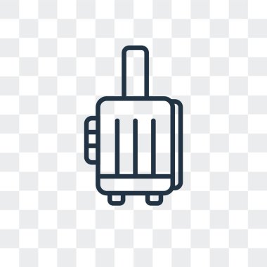 Saydam arka plan üzerinde bavul logo tasarımı izole bavul vektör simgesi