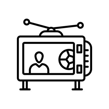Beyaz arka plan üzerinde televizyon izole televizyon simge vektör 