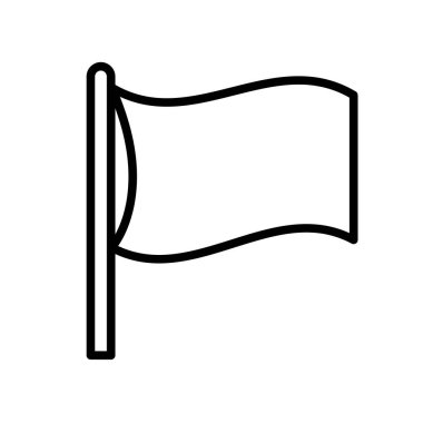 Bayrak simgesi beyaz arka plan üzerinde bayrak işareti, yazıhane izole vektör