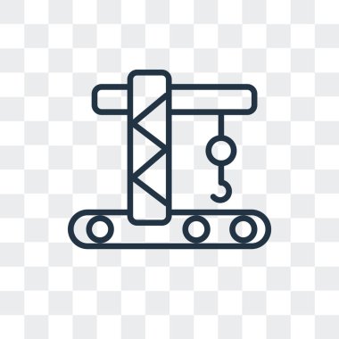 Saydam arka plan üzerinde vinç logo tasarımı izole vinç vektör simgesi