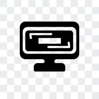 Siyah vektör simgesi üzerinde şeffaf arka plan izole ekran, 