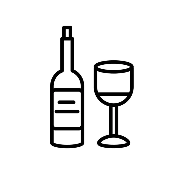 Wine icon vector isolated on white background, Wine sign , line — Stock Vector