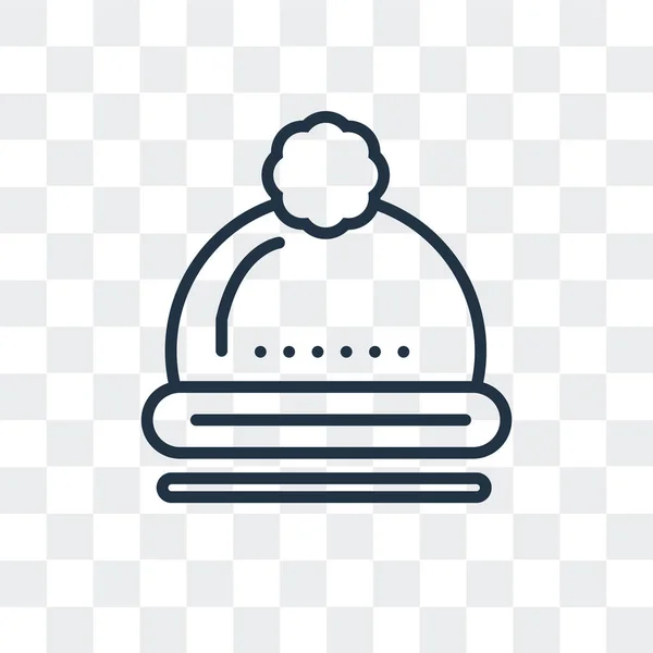 Icona vettoriale cappello invernale isolata su sfondo trasparente, disegno logo cappello invernale — Vettoriale Stock