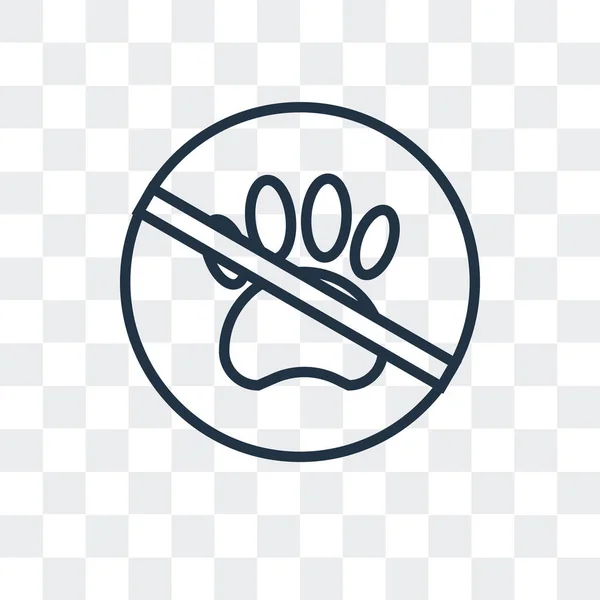 Nessun animale domestico icona vettoriale isolata su sfondo trasparente, Nessun animale domestico logo design — Vettoriale Stock