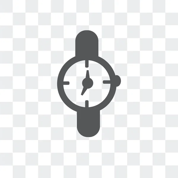 Ícone de vetor de relógio de pulso isolado em fundo transparente, pulso — Vetor de Stock