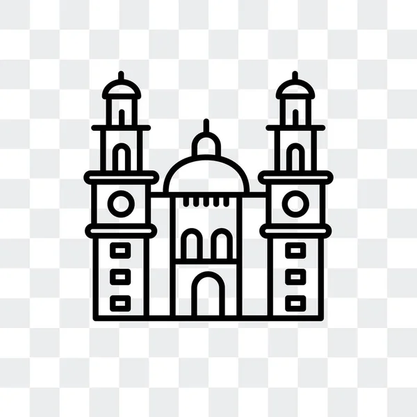 Morelia kathedraal in Mexico vector pictogram geïsoleerd op transparante achtergrond, Morelia kathedraal in Mexico logo ontwerp — Stockvector