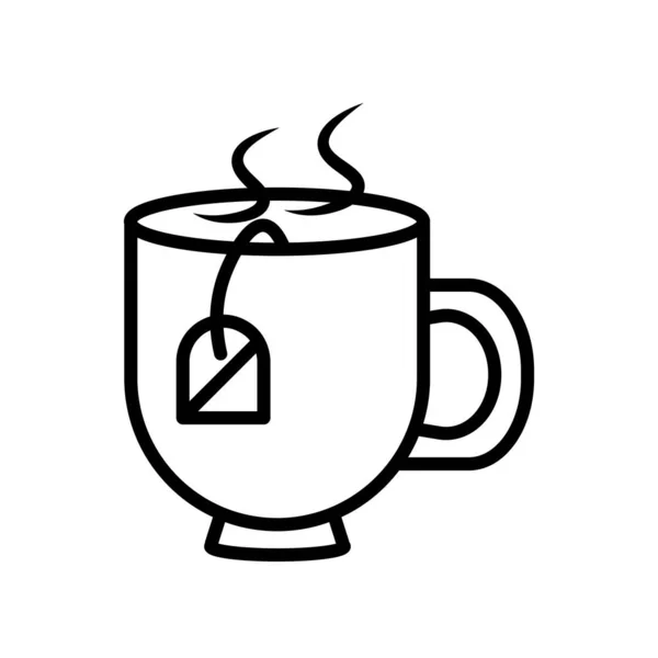 Herbata ikona wektor na białym tle na białym tle, znak herbaty, Biuro — Wektor stockowy