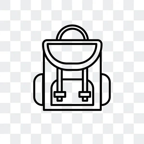 Mochila icono de vector aislado sobre fondo transparente, diseño del logotipo de la mochila — Archivo Imágenes Vectoriales