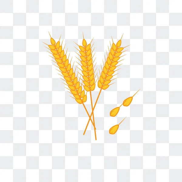 Wheat vector icon isolated on transparent background, Wheat logo — Stock Vector