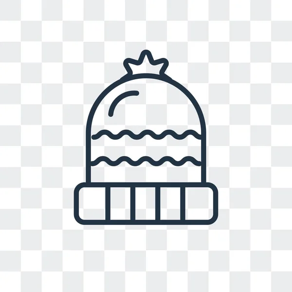 Sombrero de invierno icono vectorial aislado sobre fondo transparente, diseño del logotipo sombrero de invierno — Vector de stock