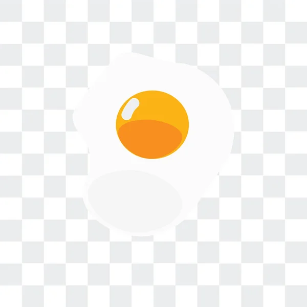 Fried egg vector icon isolated on transparent background, Fried — Stock Vector