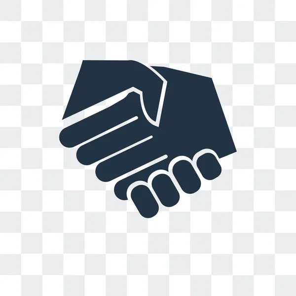 Handdruk vector pictogram geïsoleerd op transparante achtergrond, Handshake logo ontwerp — Stockvector