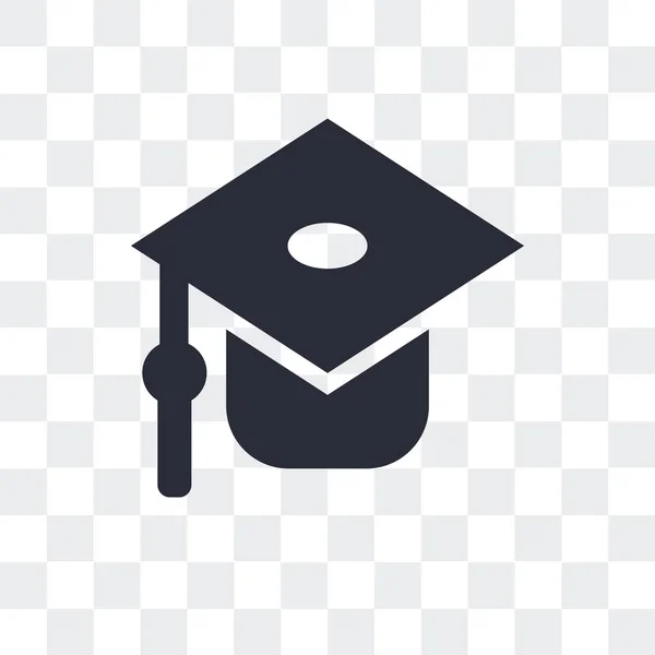 Graduación Cap icono vectorial aislado sobre fondo transparente, G — Vector de stock