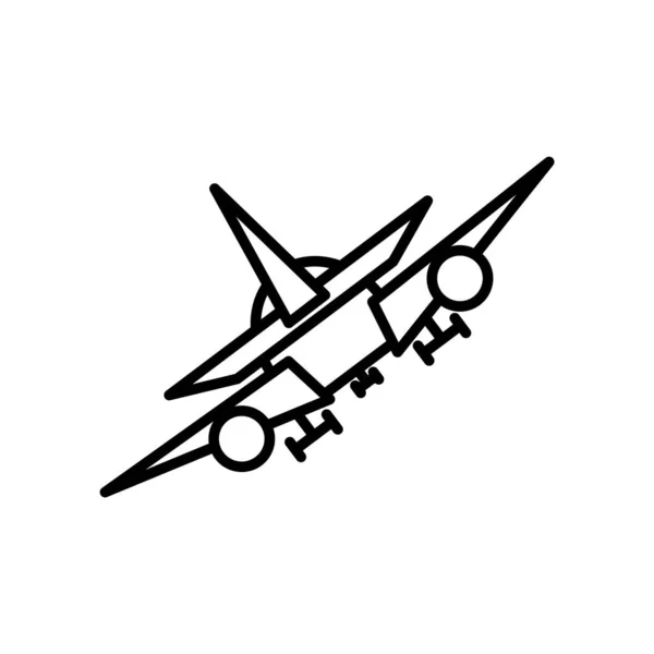 Vecteur d'icône d'avion isolé sur fond blanc, Panneau d'avion, lin — Image vectorielle