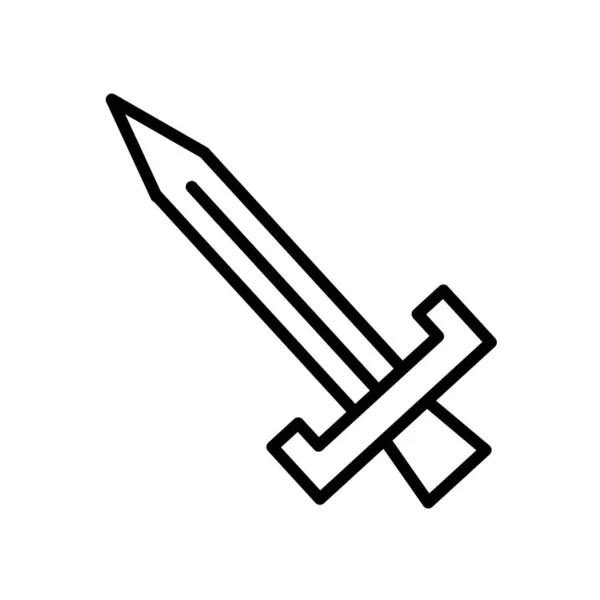 Miecz wektor ikona na białym tle na białym tle, znak miecz, lin — Wektor stockowy