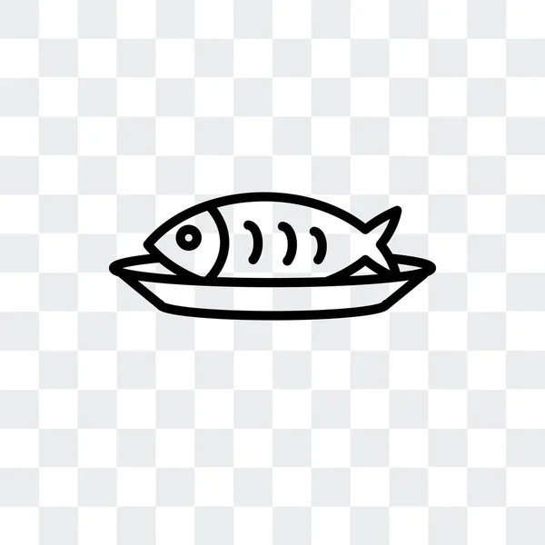 Fish vector icon isolated on transparent background, Fish logo design — Stock Vector