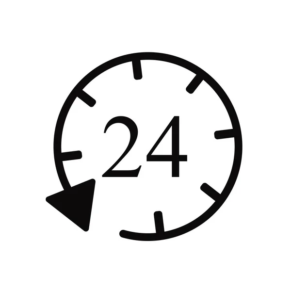 24 horas vector icono aislado sobre fondo blanco, signo de 24 horas — Vector de stock