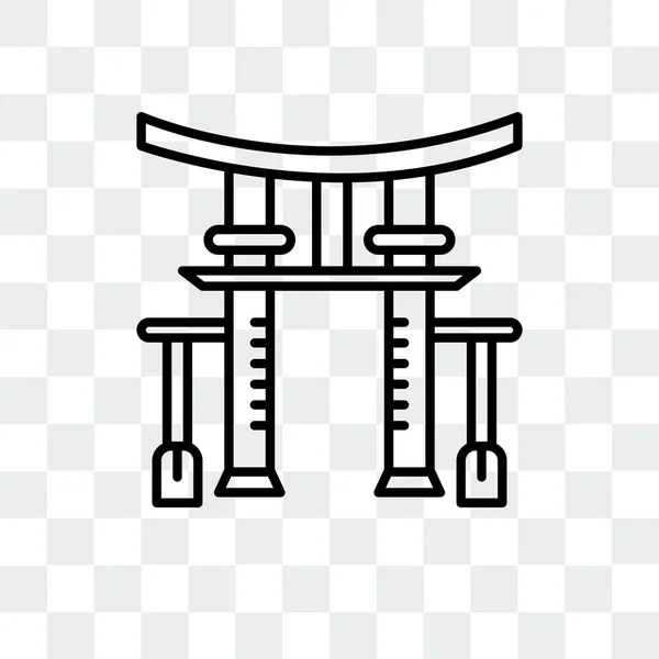 Torii icono del vector de la puerta aislado sobre fondo transparente, diseño del logotipo de la puerta Torii — Vector de stock