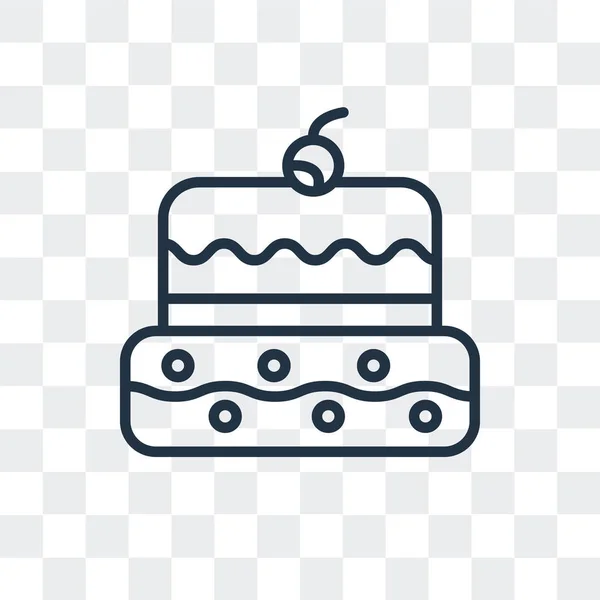 Icono del vector de la torta aislado sobre fondo transparente, diseño del logotipo de la torta — Vector de stock