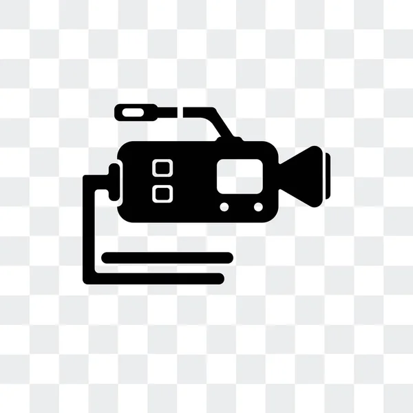 Video camera vector icon isolated on transparent background, Vid — Stock Vector