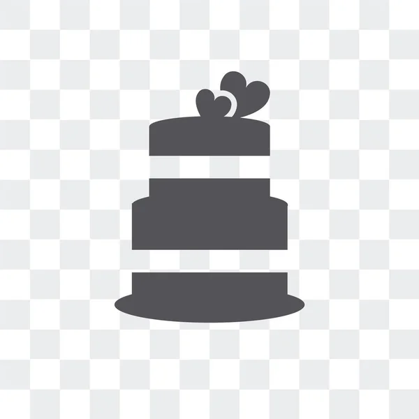 Pastel de boda icono vectorial aislado sobre fondo transparente, Mier — Vector de stock