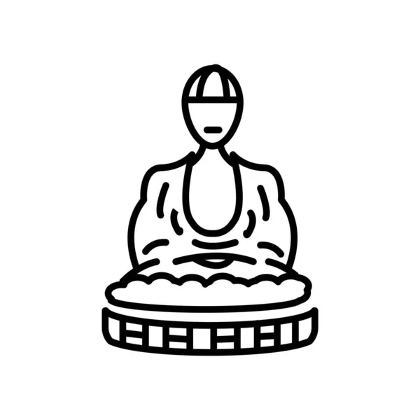 Grote Boeddha pictogram vector geïsoleerd op een witte achtergrond, grote Bud — Stockvector