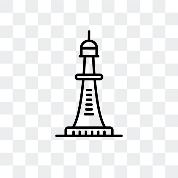 Ícone do vetor da torre de Smeaton isolado em fundo transparente, design do logotipo da torre de Smeaton — Vetor de Stock