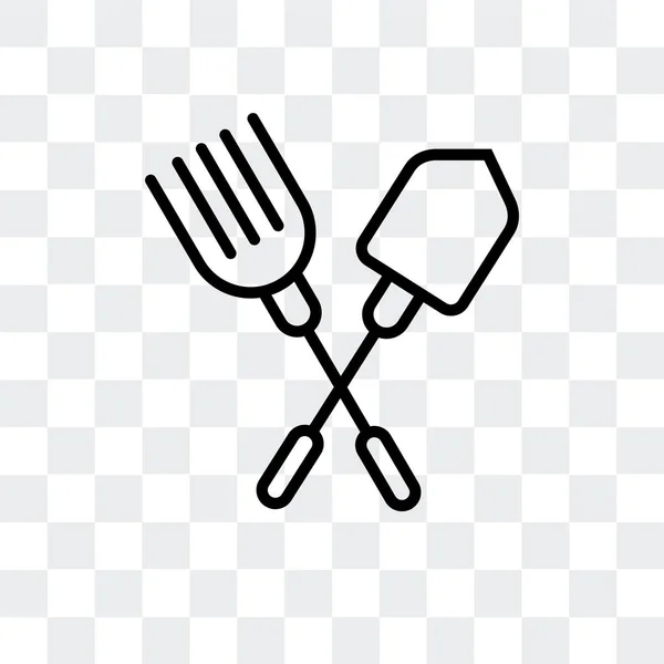 Pitchfork vector icono aislado sobre fondo transparente, diseño del logotipo de Pitchfork — Archivo Imágenes Vectoriales