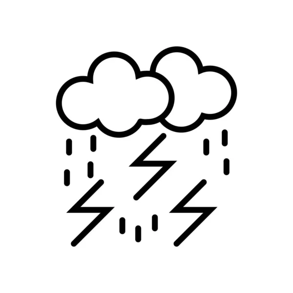 Vetor de ícone de tempestade isolado no fundo branco, sinal de tempestade, lin —  Vetores de Stock
