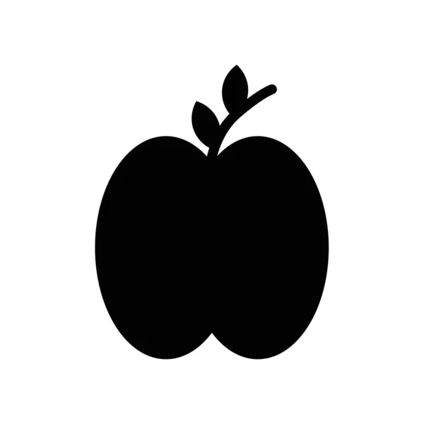 Manzana con hoja vector icono aislado sobre fondo blanco, Manzana — Archivo Imágenes Vectoriales