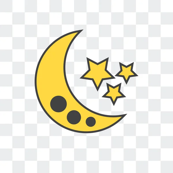 Mondvektorsymbol isoliert auf transparentem Hintergrund, Mond-Logo d — Stockvektor