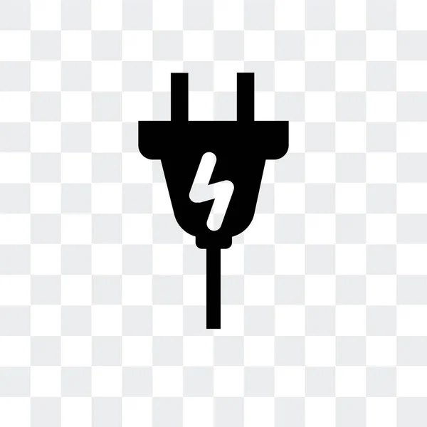 Sluit vector pictogram geïsoleerd op transparante achtergrond, Plug logo d — Stockvector