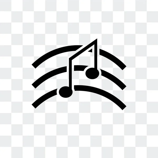 Muzyka Uwaga wektor ikona na białym tle na przezroczystym tle, muzyka — Wektor stockowy
