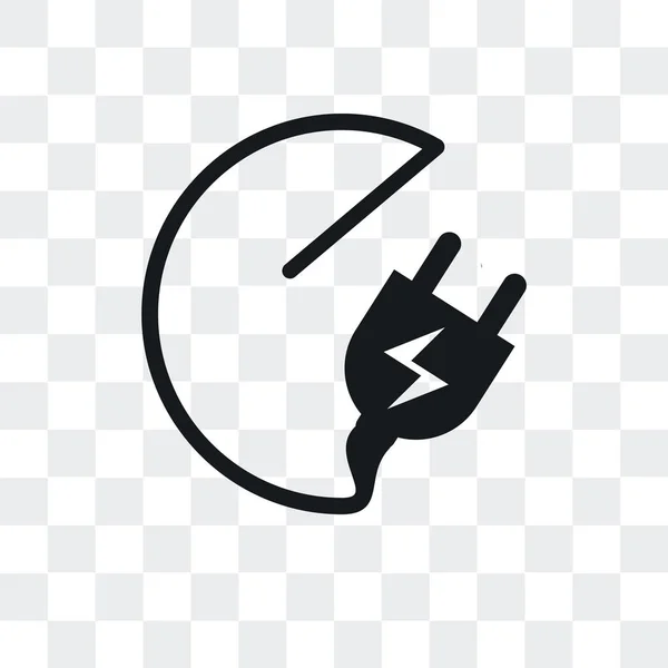 Sluit vector pictogram geïsoleerd op transparante achtergrond, Plug logo d — Stockvector