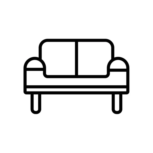 Vetor de ícone de sofá isolado no fundo branco, sinal de sofá — Vetor de Stock