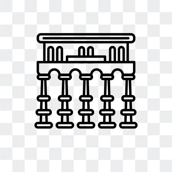 Segovia aquaduct vector pictogram geïsoleerd op transparante achtergrond, Segovia aquaduct logo ontwerp — Stockvector