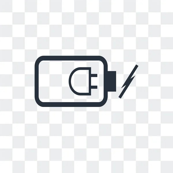 Battery power vector icon isolated on transparent background, Ba — Stock Vector