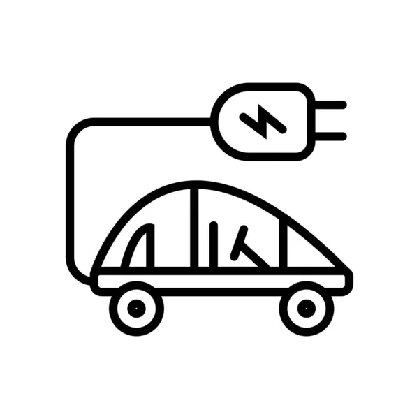 Vector de icono de coche eléctrico aislado sobre fondo blanco, eléctrico — Vector de stock