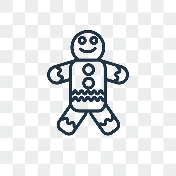 Пряничный человек векторный значок изолирован на прозрачном фоне, пряничный человек логотип дизайн — стоковый вектор